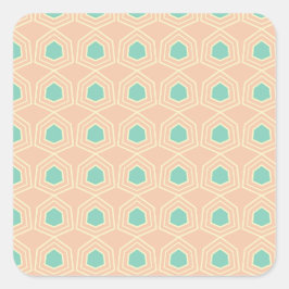 Adesivo Quadrado Seamless geometric pattern with teal pentagons