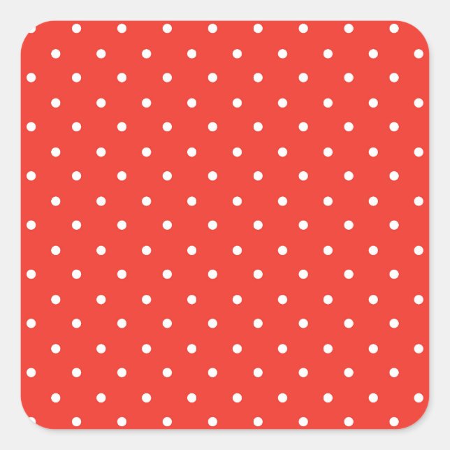 Adesivo Quadrado Seamless red background polka dot pattern (Frente)