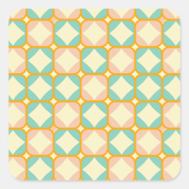 Adesivo Quadrado Seamless retro pattern with rounded squares