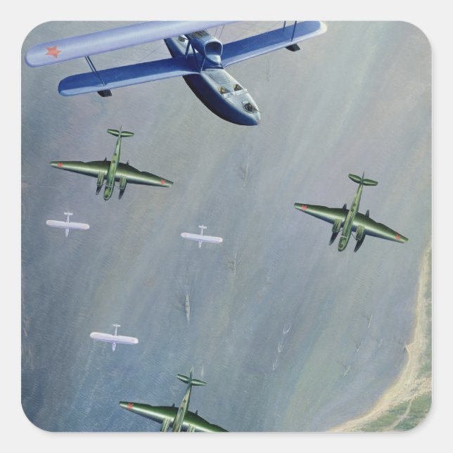 Adesivo Quadrado Seaplanes, 1933 (Frente)