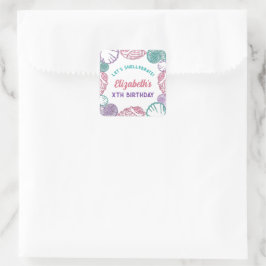 Adesivo Quadrado Seashell Girls Birthday