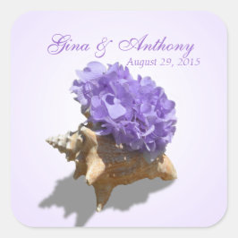 Adesivo Quadrado Seashore Hydrangea Purple