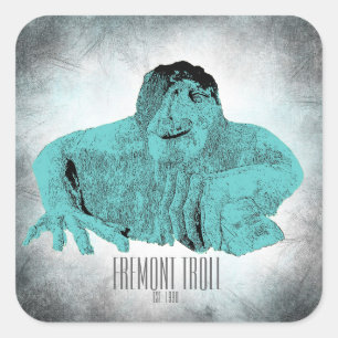 Adesivo Quadrado Seattle Fremont Troll Sticker