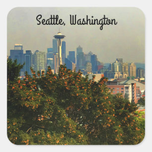 Adesivo Quadrado Seattle Skyline nº 1 Stickers