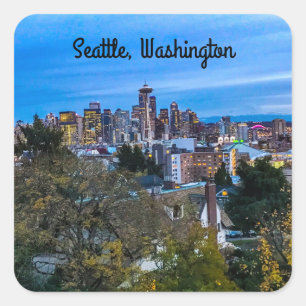 Adesivo Quadrado Seattle Skyline nº 7 Stickers