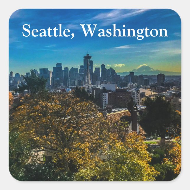 Adesivo Quadrado Seattle Skyline nº 9 Stickers (Frente)