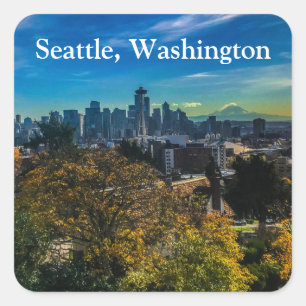 Adesivo Quadrado Seattle Skyline nº 9 Stickers