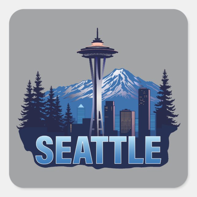 Adesivo Quadrado Seattle Washington United States of America (Frente)