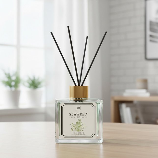 Adesivo Quadrado Seaweed Reed Diffuser Label (Criador carregado)