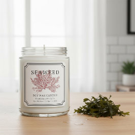 Adesivo Quadrado Seaweed Soy Wax Candle Label