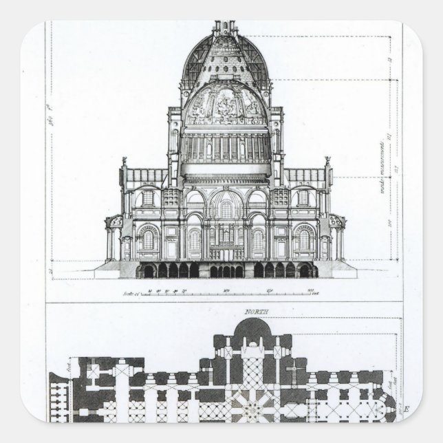 Adesivo Quadrado Seção de Ruas. Catedral de Paul (Frente)