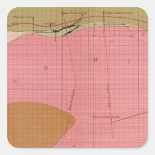 Adesivo Quadrado Seção horizontal do filão de Comstock sul