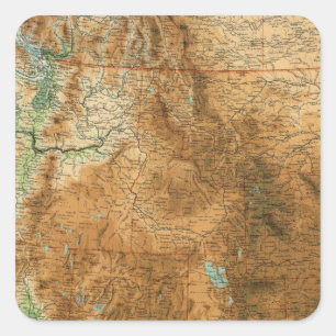 Adesivo Quadrado Seção ocidental dos Estados Unidos