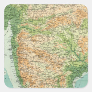 Adesivo Quadrado Secção sul de India