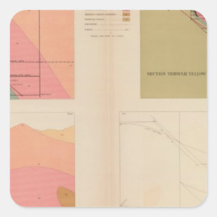 Adesivo Quadrado Secções transversais verticais do filão, mina d