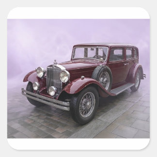 Adesivo Quadrado Sedã de Luxo Borgonha anos 1930