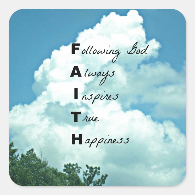 Adesivo Quadrado Seguindo Deus... (Frente)