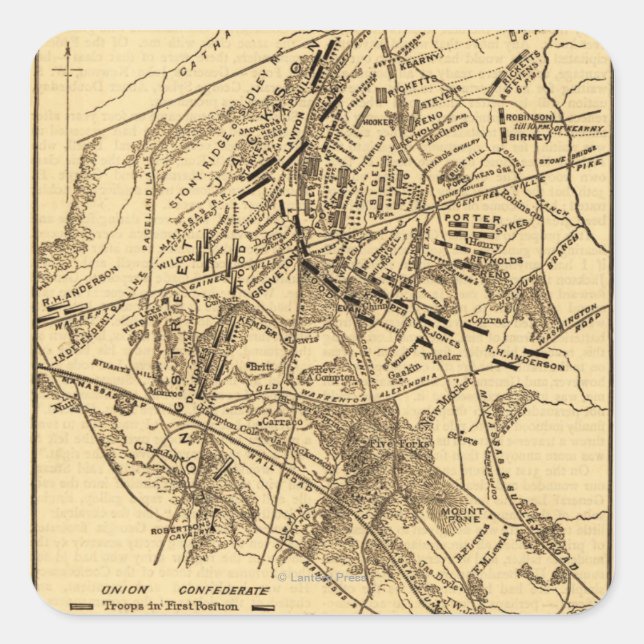 Adesivo Quadrado Segunda Batalha de Bull Run 3 (Frente)