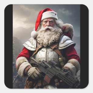 Adesivo Quadrado Segunda Emenda Papais noeis Engraçado Natal