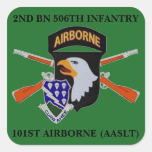 ADESIVO QUADRADO SEGUNDO BN 506TH INFANTRY 101RUA AEROPORTO