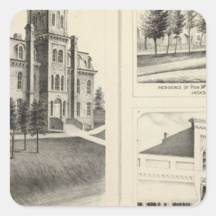 Adesivo Quadrado Segundo grau da união, residência & banco do