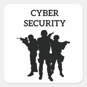 Adesivo Quadrado Segurança de TI: A Esquadra de Defesa Digital