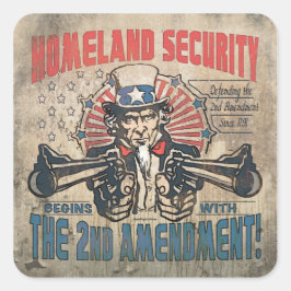 Adesivo Quadrado Segurança Interna Começa com a Segunda Emenda
