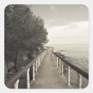 Adesivo Quadrado Seicheles, Ilha Praslin, Anse Bois de Rosa,