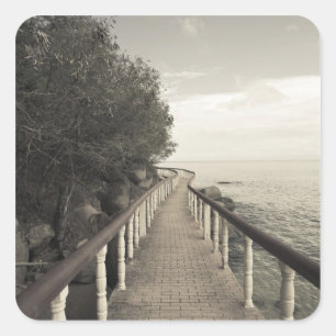 Adesivo Quadrado Seicheles, Ilha Praslin, Anse Bois de Rosa,