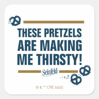 Adesivo Quadrado Seinfeld | Gráfico de Tipografia "Estes Pretzels"