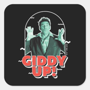 Adesivo Quadrado Seinfeld   Kramer - Giddy Up!