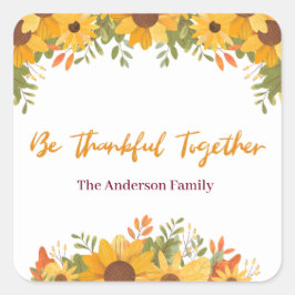 Adesivo Quadrado Seja grato juntos