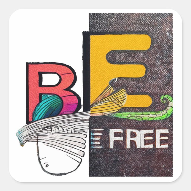 Adesivo Quadrado Seja livre (Frente)
