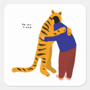Adesivo Quadrado Seja meu tigre
