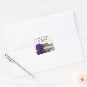 Adesivo Quadrado Selagem do Envelope Rosa Roxo Real