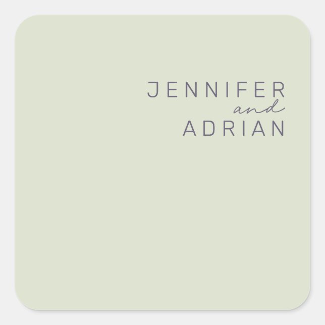 Adesivo Quadrado Selagens de Envelope Moderno Mínimo Elegante Beige (Frente)