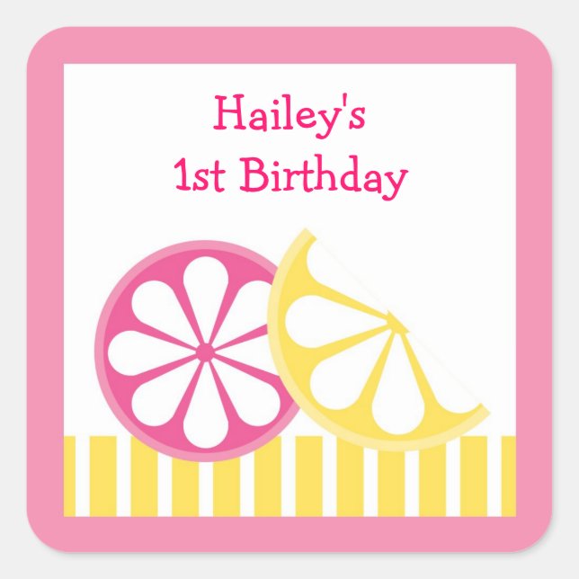 Adesivo Quadrado Selantes de envelopes de citrinos de limão (Frente)