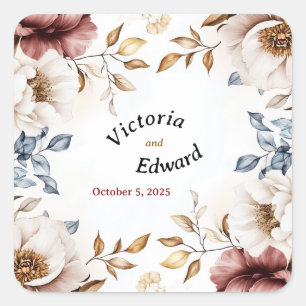 Adesivo Quadrado Selas de Envelope de Casamento Luxe-Vitoriano
