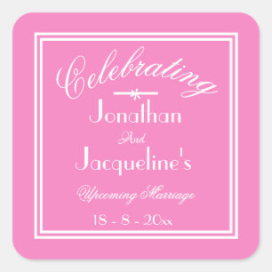 Adesivo Quadrado Selas de Envelope Personalizado Girly Pink