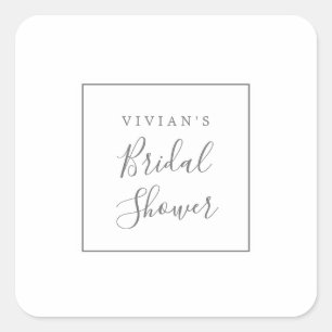 Adesivo Quadrado Selas de envelopes de Chá de panela prateado mini