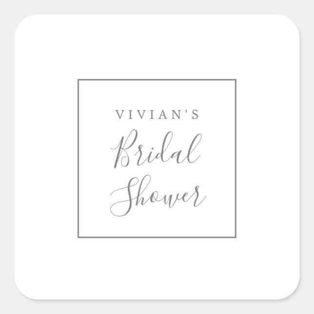 Adesivo Quadrado Selas de envelopes de Chá de panela prateado minim (Frente)