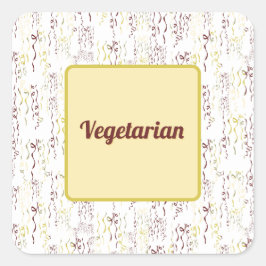Adesivo Quadrado Seleção de Comida Vegetariana para Celebração