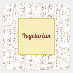 Adesivo Quadrado Seleção de Comida Vegetariana para Celebração