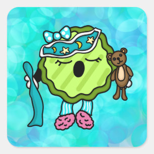 Adesivo Quadrado Selecionador de Tempo Sonolento   Noite de Jammies