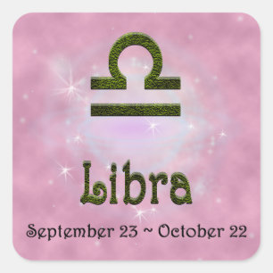 Adesivo Quadrado Selecionar Cor Libra Símbolo Astrológico Zodiac