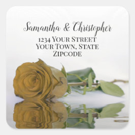 Adesivo Quadrado Seletor de Envelope de Retorno de Rosa de Ochre Do
