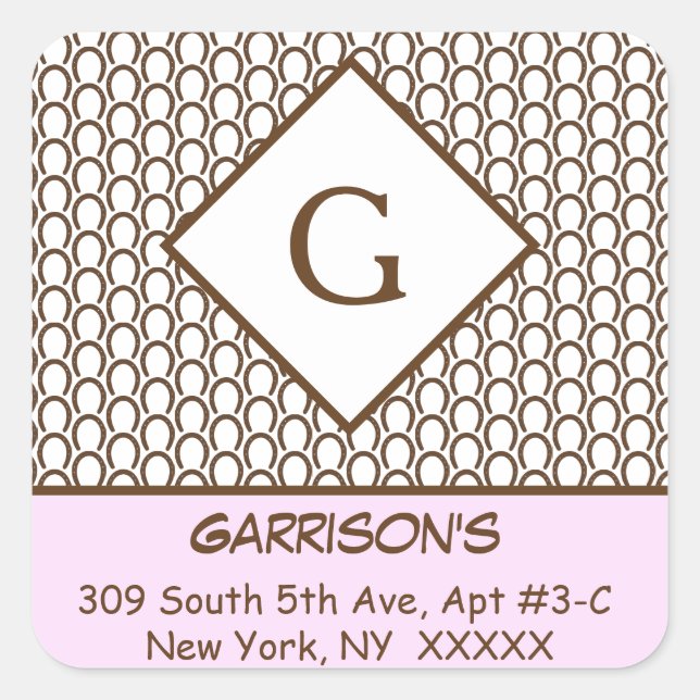 Adesivo Quadrado Seletor de Rótulo de Endereço de Retorno da Praça  (Frente)