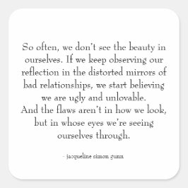 Adesivo Quadrado self-love quote 