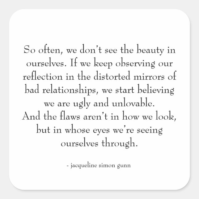 Adesivo Quadrado self-love quote  (Frente)