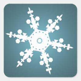 Adesivo Quadrado selo azul do floco de neve